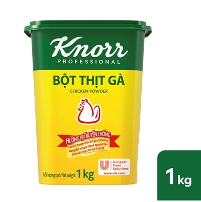 Knorr Bột Thịt Gà 1kg - Bột Thịt Gà Knorr cho vị gà nguyên bản nhờ vị ngọt thịt và thơm lâu, làm nền tảng cho mọi món ăn.