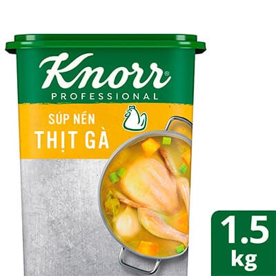 Knorr Súp Nền Thịt Gà 1.5kg - Có ngay nước dùng sánh đậm vị thịt với Súp Nền  Thịt Gà Knorr Professional