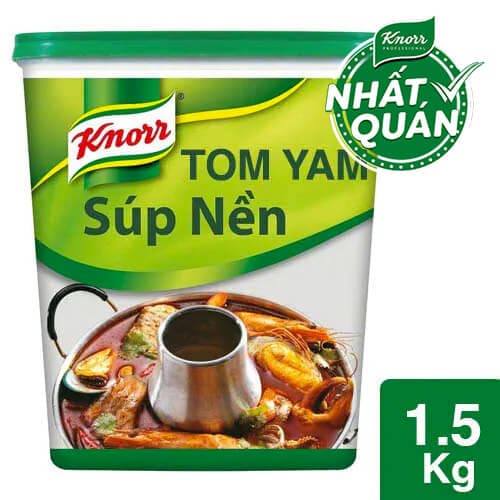 Knorr Súp Nền Lẩu Thái 1.5kg - Knorr Súp Nền Lẩu Thái kết hợp từ 10 nguyên liệu Thái thuần túy, đặc biệt giữ hương vị đặc trưng từ lá chanh Kaffir