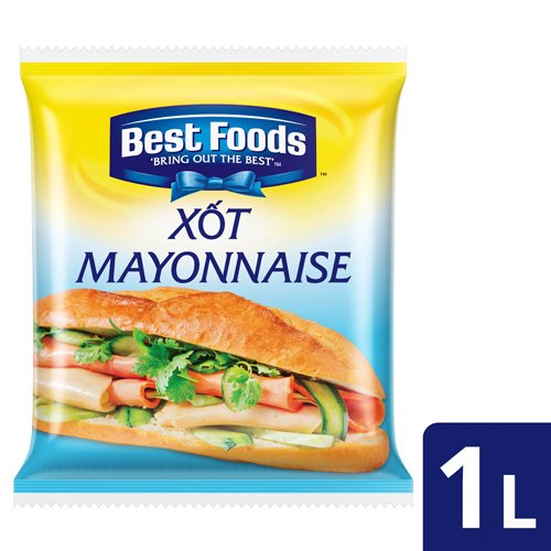 Best Foods Mayonnaise Baguette 1L - Best Foods Mayonnaise Bánh Mì 1L nguyên liệu tự nhiên, trộn salad, dùng với bánh mì sandwich, bánh nướng, bánh các loại hay pha chế các loại xốt chấm