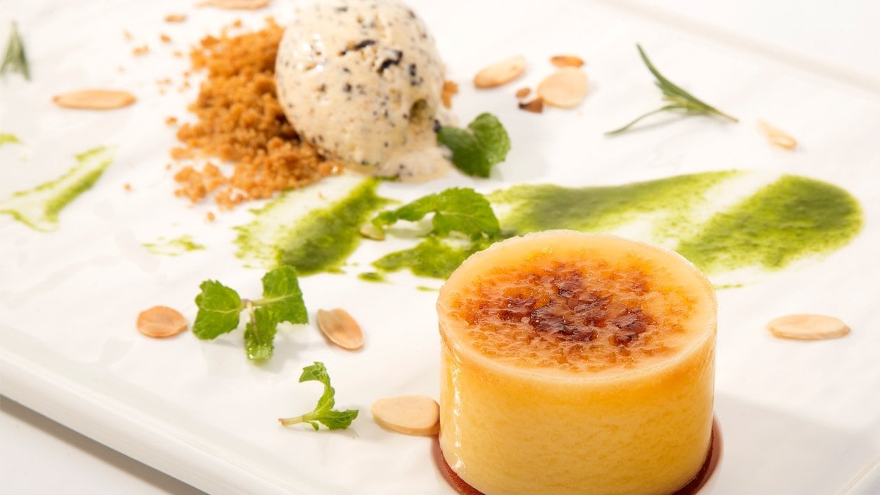 Crème Brûlée, Basil Sauce