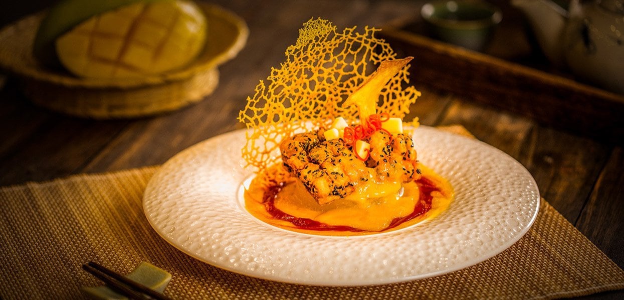 Fried Snakehead Fish With Mango Sauce