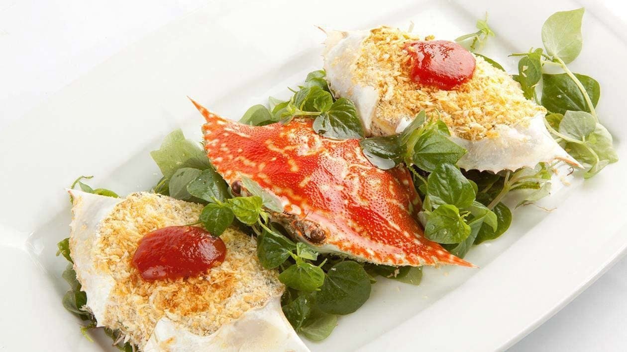 Stuffed Crab with Salted Egg