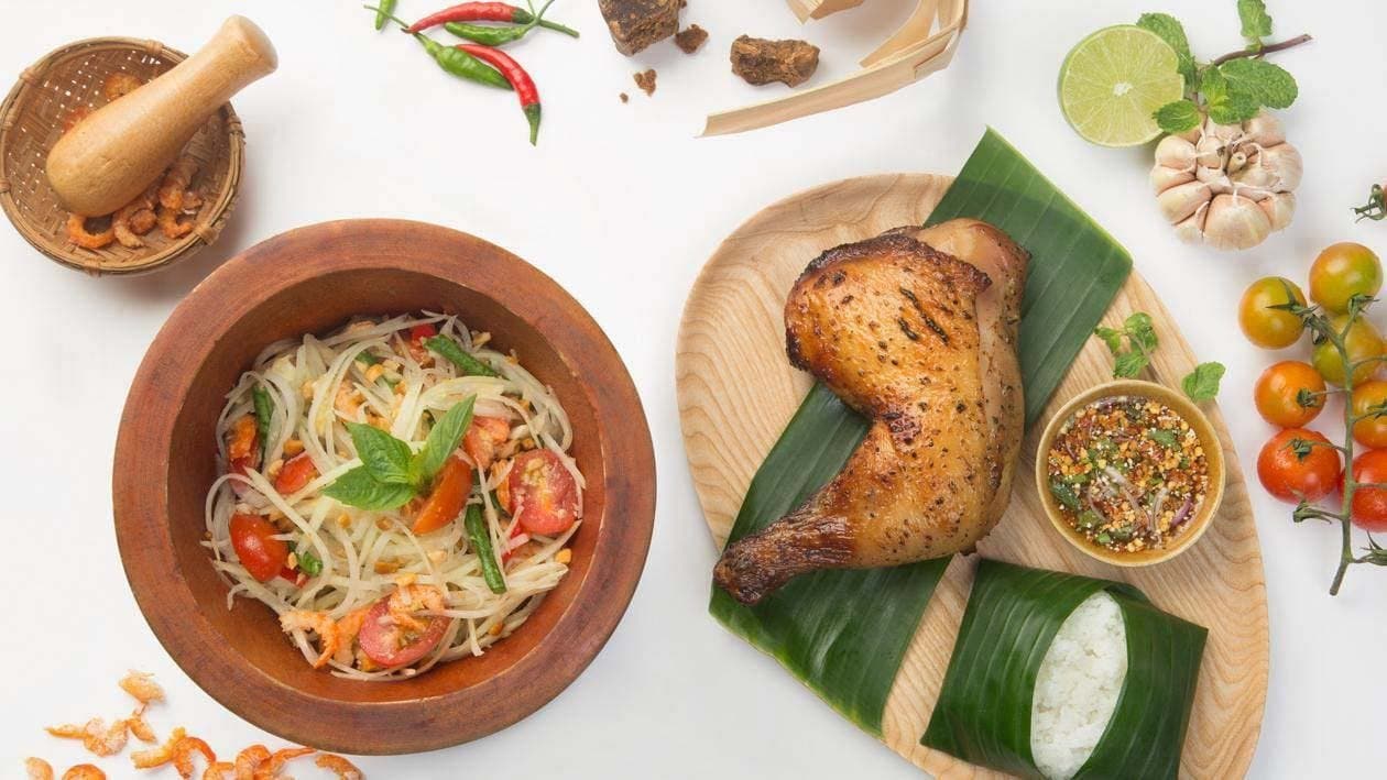 Papaya Salad with Grilled Chicken