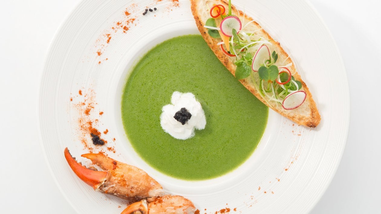 Crab Soup with Pesto