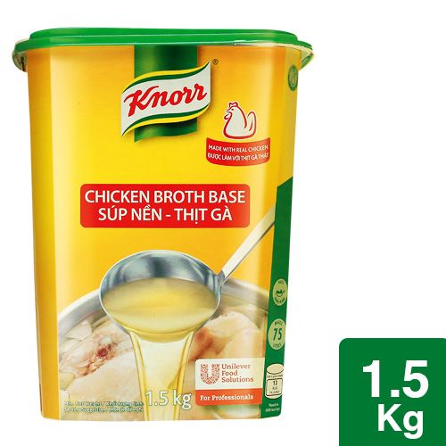 Knorr Chicken Broth Base 1.5kg - Knorr Chicken Broth Base delivers a stock based solution with a meaty taste instantly