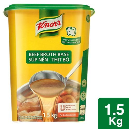 Knorr Beef Broth Base 1.5kg - Knorr Beef Broth Base delivers a stock base solution with a meaty taste instantly