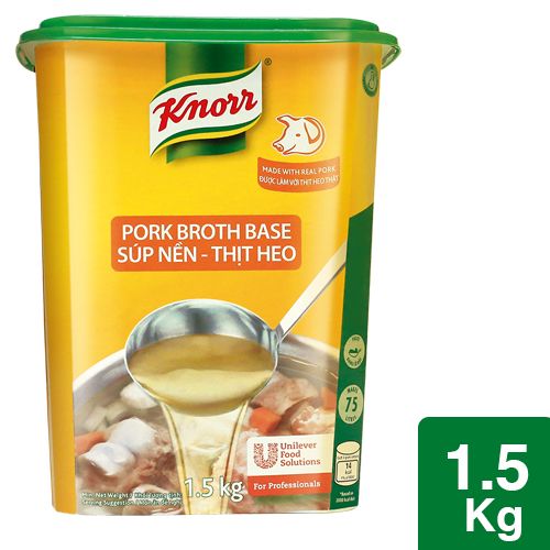 Knorr Pork Broth Base 1.5kg - Knorr Pork Broth Base delivers a stock based solution with a meaty taste instantly