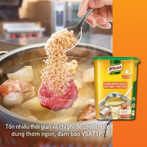 Knorr Pork Broth Base 1.5kg - Knorr Pork Broth Base delivers a stock based solution with a meaty taste instantly