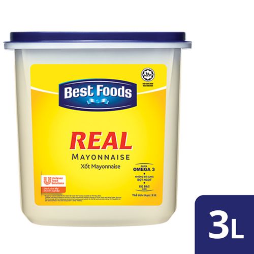 Best Foods Real Mayonnaise 3L - Best Foods Real Mayonnaise offers a creamy texture, balanced taste and strong binding for salad dishes