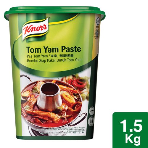 Knorr Tom Yam Paste 1.5kg - Knorr Tom Yam Paste delivers a typical Thai taste with Kaffir lime leaf
