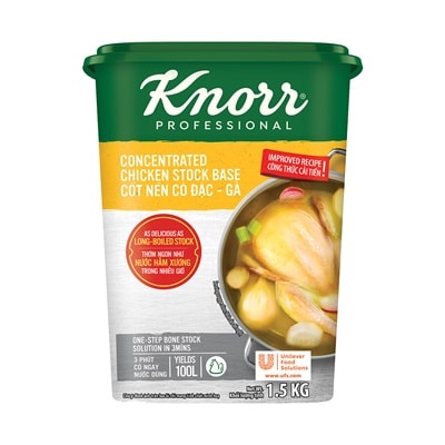 Knorr Súp Nền Thịt Gà 1.5kg - Có ngay nước dùng sánh đậm vị thịt với Súp Nền  Thịt Gà Knorr Professional