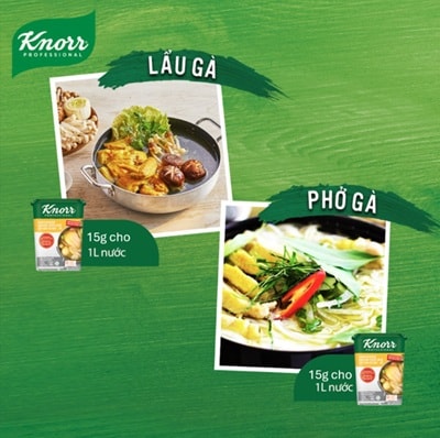 Knorr Cốt Nền Cô Đặc - Gà - Giải pháp 3 phút có ngay nước dùng trong, ngọt, thơm chiều lòng thực khách khó tính nhất với Cốt Nền Cô Đặc Gà Knorr.