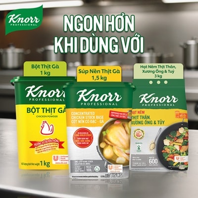 Knorr Súp Nền Thịt Gà 1.5kg - Có ngay nước dùng sánh đậm vị thịt với Súp Nền  Thịt Gà Knorr Professional