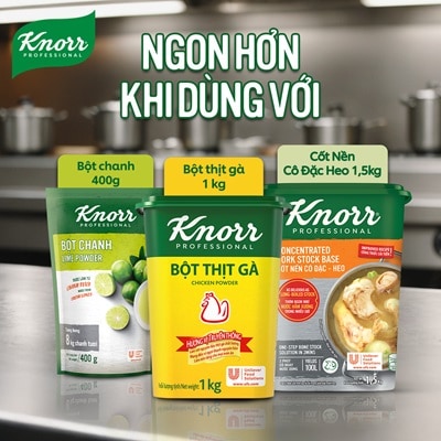 Knorr Bột Thịt Gà 1kg - Bột Thịt Gà Knorr cho vị gà nguyên bản nhờ vị ngọt thịt và thơm lâu, làm nền tảng cho mọi món ăn.