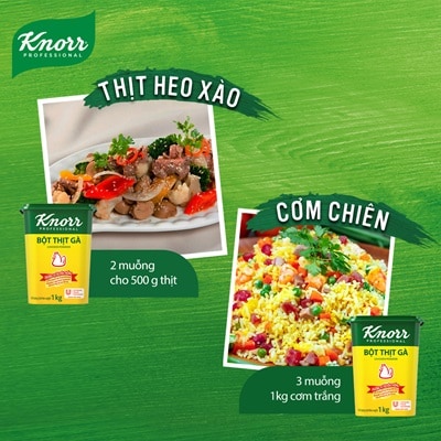Knorr Bột Thịt Gà 1kg - Bột Thịt Gà Knorr cho vị gà nguyên bản nhờ vị ngọt thịt và thơm lâu, làm nền tảng cho mọi món ăn.