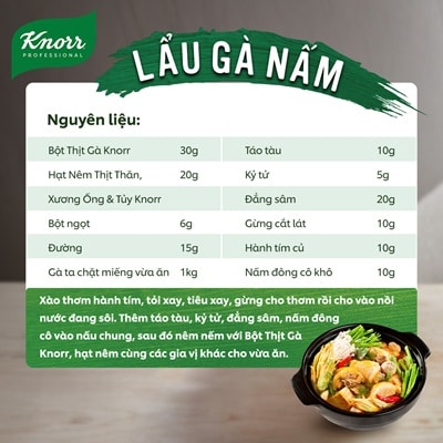 Knorr Bột Thịt Gà 1kg - Bột Thịt Gà Knorr cho vị gà nguyên bản nhờ vị ngọt thịt và thơm lâu, làm nền tảng cho mọi món ăn.