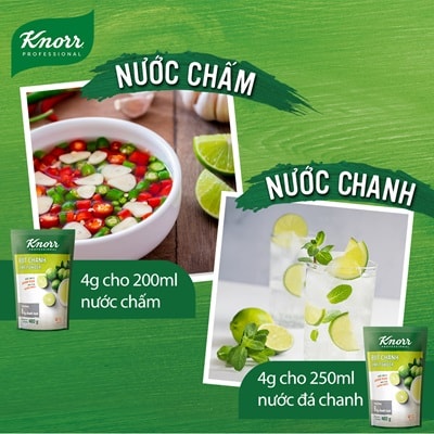 Knorr Bột Chanh 400g - Chỉ 1 phút có ngay lượng nước cốt chanh tương đương 8kg chanh tươi với Bột Chanh Knorr