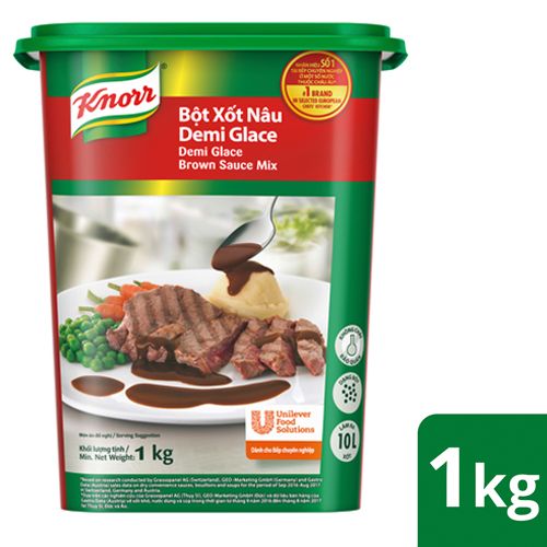 Knorr Xốt Nâu Demi Glace 1kg - Với Knorr Xốt Nâu Demi Glace chỉ mất 3 phút để có ngay xốt nâu thượng hạng cho món bò hầm.