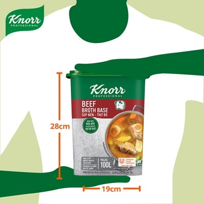 Knorr Súp Nền Thịt Bò 1.5kg - Có ngay nước dùng đậm đà vị thịt bò mà vẫn tiết kiệm chi phí với Súp Nền Thịt Bò Knorr Professional