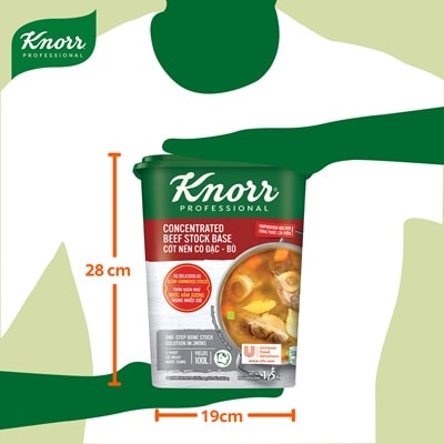 Knorr Cốt Nền Cô Đặc Bò 1.5kg - Có ngay nước dùng đậm đà vị thịt bò mà vẫn tiết kiệm chi phí với Cốt Nền Cô Đặc Bò Knorr Professional