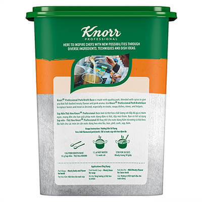 Knorr Súp Nền Thịt Heo 1.5kg - Có ngay nước dùng đậm đà vị thịt heo mà vẫn tiết kiệm chi phí với Súp Nền Thịt Heo Knorr Professional