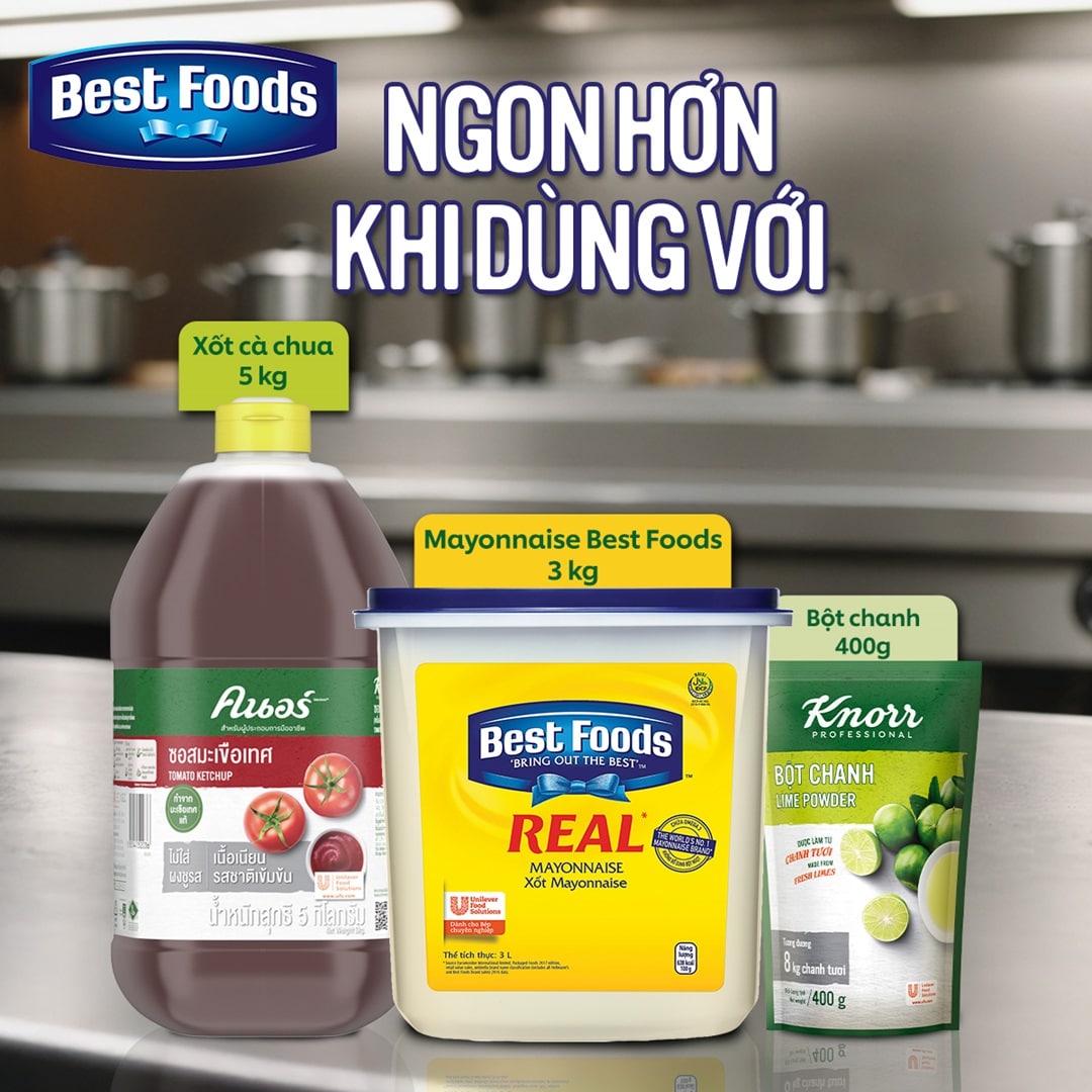 Best Foods Xốt Real Mayonnaise 3L - Best Foods Real Mayonnaise mang lại hương vị béo ngậy, đậm đặc và kết dính hoàn hảo cho món salad của bạn