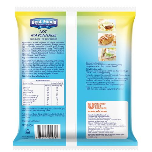 Best Foods Xôt Mayonnaise Cho Bánh Mì 1L - Best Foods Mayonnaise Bánh Mì 1L nguyên liệu tự nhiên, trộn salad, dùng với bánh mì sandwich, bánh nướng, bánh các loại hay pha chế các loại xốt chấm