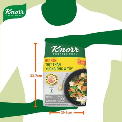 Knorr Hạt Nêm Từ Thịt 5kg - Knorr Hạt Nêm Từ Thịt được làm từ thịt thăn, xương ống và tủy giúp món ăn thơm ngon, tròn vị