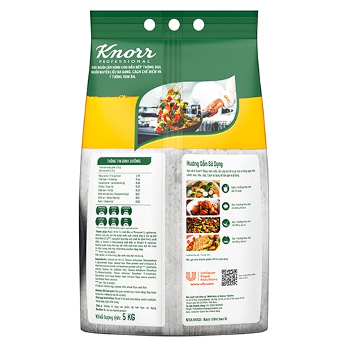 Knorr Hạt Nêm Từ Thịt 5kg - Knorr Hạt Nêm Từ Thịt được làm từ thịt thăn, xương ống và tủy giúp món ăn thơm ngon, tròn vị