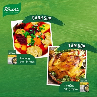 Knorr Hạt Nêm Từ Thịt 3kg - Knorr Hạt Nêm Từ Thịt được làm từ thịt thăn, xương ống và tủy giúp món ăn thơm ngon, tròn vị