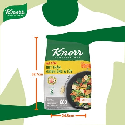 Knorr Hạt Nêm Từ Thịt 3kg - Knorr Hạt Nêm Từ Thịt được làm từ thịt thăn, xương ống và tủy giúp món ăn thơm ngon, tròn vị