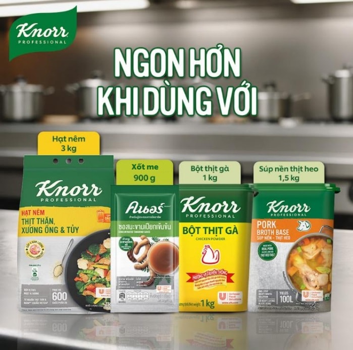 Knorr Xốt Me 1kg - Với Xốt me Knorr cho vị chua đồng nhất, hài hòa từ me tươi, sử dụng ngay mà không mất thời gian chuẩn bị.