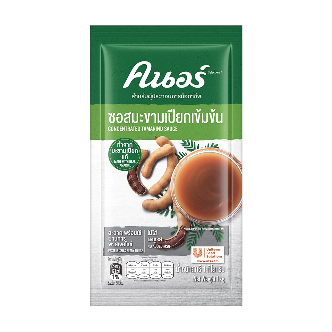 Knorr Xốt Me 1kg - Với Xốt me Knorr cho vị chua đồng nhất, hài hòa từ me tươi, sử dụng ngay mà không mất thời gian chuẩn bị.