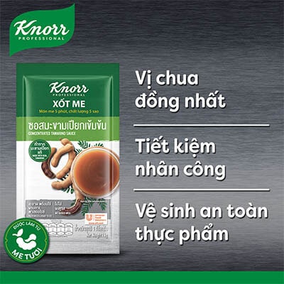 Knorr Xốt Me 1kg - Với Xốt me Knorr cho vị chua đồng nhất, hài hòa từ me tươi, sử dụng ngay mà không mất thời gian chuẩn bị.