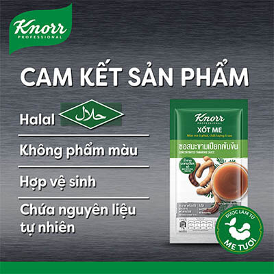 Knorr Xốt Me 1kg - Với Xốt me Knorr cho vị chua đồng nhất, hài hòa từ me tươi, sử dụng ngay mà không mất thời gian chuẩn bị.