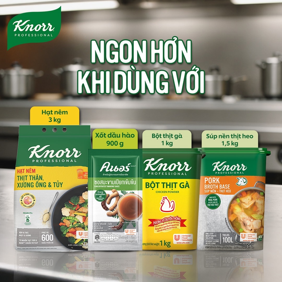 Knorr Xốt Me 1kg - Với Xốt me Knorr cho vị chua đồng nhất, hài hòa từ me tươi, sử dụng ngay mà không mất thời gian chuẩn bị.