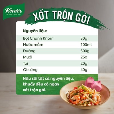 Knorr Bột Chanh 100g - Chỉ 1 phút có ngay lượng nước cốt chanh tương đương 2kg chanh tươi với Bột Chanh Knorr