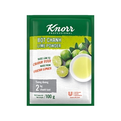 Knorr Bột Chanh 100g - Chỉ 1 phút có ngay lượng nước cốt chanh tương đương 2kg chanh tươi với Bột Chanh Knorr