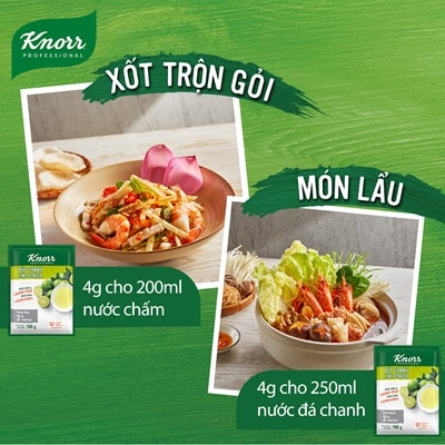 Knorr Bột Chanh 100g - Chỉ 1 phút có ngay lượng nước cốt chanh tương đương 2kg chanh tươi với Bột Chanh Knorr