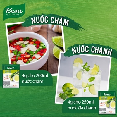 Knorr Bột Chanh 100g - Chỉ 1 phút có ngay lượng nước cốt chanh tương đương 2kg chanh tươi với Bột Chanh Knorr