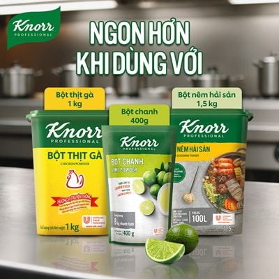Knorr Bột Chanh 100g - Chỉ 1 phút có ngay lượng nước cốt chanh tương đương 2kg chanh tươi với Bột Chanh Knorr