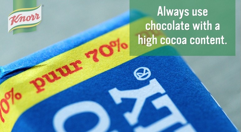Luôn dùng sô cô la có nhiều hàm lượng cacao
