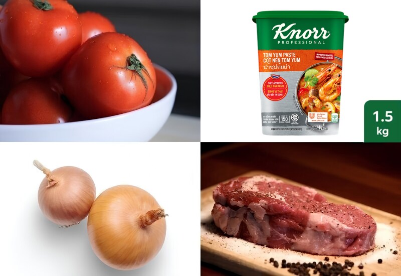 Lẩu Thái Tom Yum hải sản, hòa quyện với nước lẩu chua cay, chuẩn vị với Cốt Nền Tom Yum Knorr Professionals
