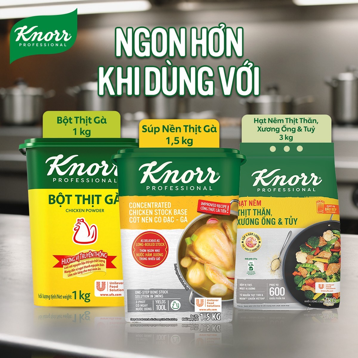Chuẩn hóa nước dùng bún thang với Knorr Cốt nền cô đặc Gà 