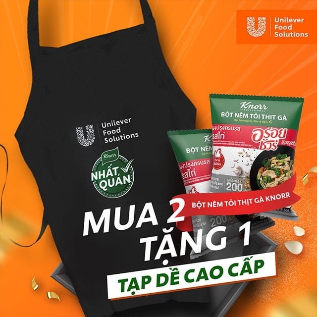 Bột Nêm Tỏi Thịt Gà Knorr Mua 2 Tặng 1 Tạp Dề Cao Cấp