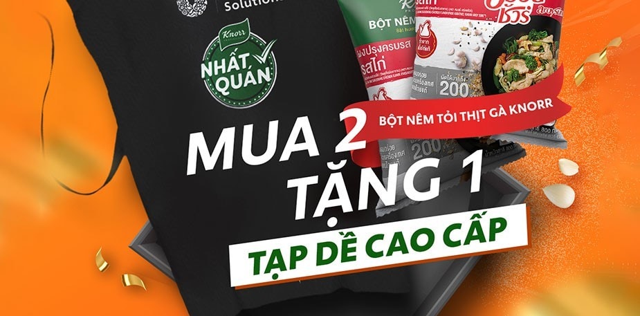 Bột Nêm Tỏi Thịt Gà Knorr Mua 2 Tặng 1 Tạp Dề Cao Cấp