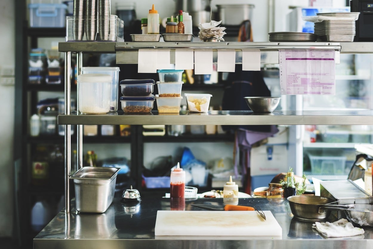 Cooking ingredients in restaurant kitchen