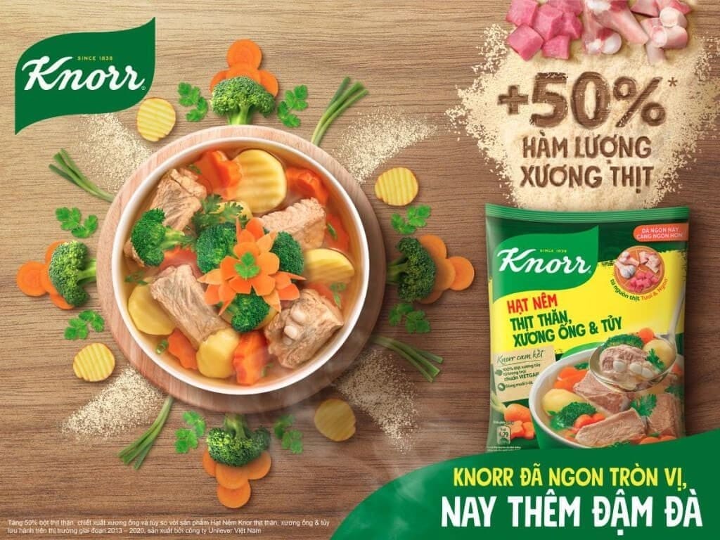  Hạt Nêm Từ Thịt Knorr để tạo vị thịt đậm đà