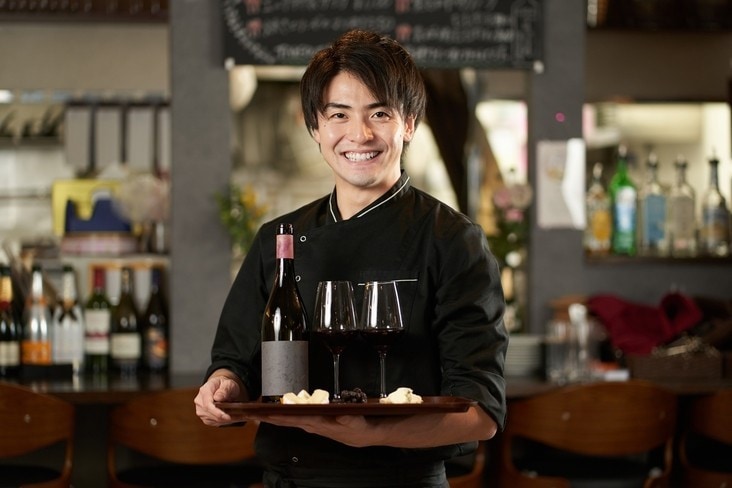 Asian man working in a restaurant